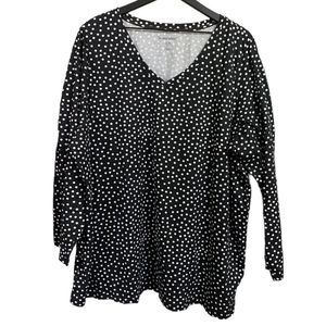- Woman Within 100% cotton black with white polka dots long sleeve size 2X…